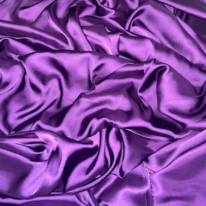 1 mtr cadbury purple lightweight silky charmeuse satin fabric..58&quot; wide