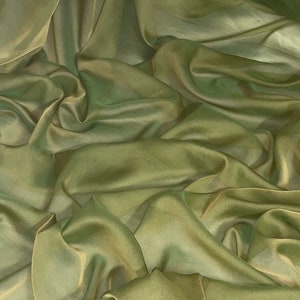 1 mtr two tone olive green cationic sheer bridal chiffon fabric..58&quot; wide