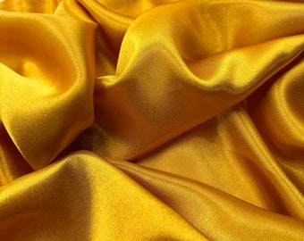 1 mtr shiny dark gold quality crepe back satin fabric,bridal,deco,dress..58" wide