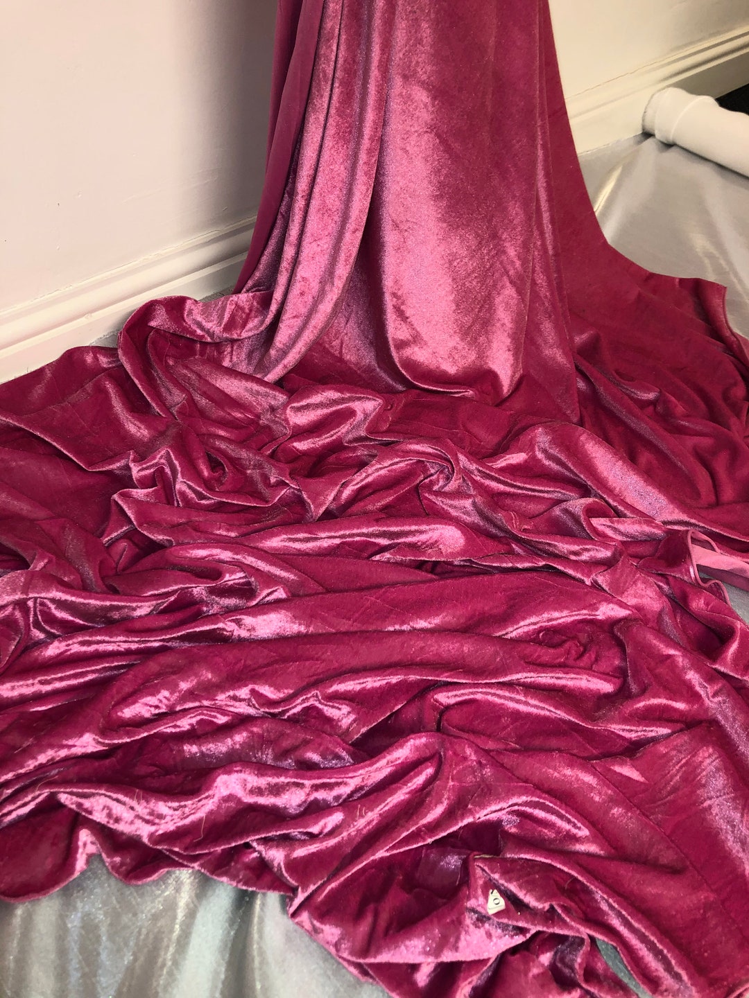 1 Mtr Luxury Bright Pink Velour Velvet Fabric..58 Wide - Etsy