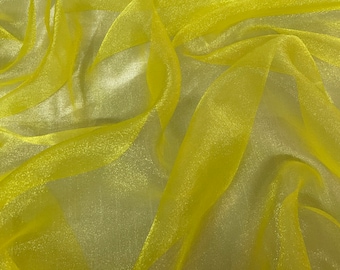 1 mtr yellow organza fabric..58” wide