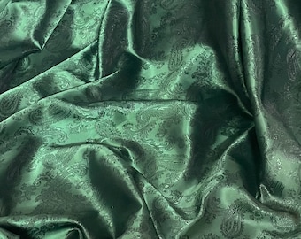 1 mtr bottle green self print paisley jacquard fabric..58&quot; wide 0175