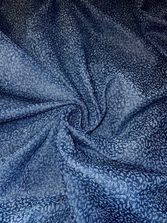 Animal Leopard Print Denim Dress Fabric 