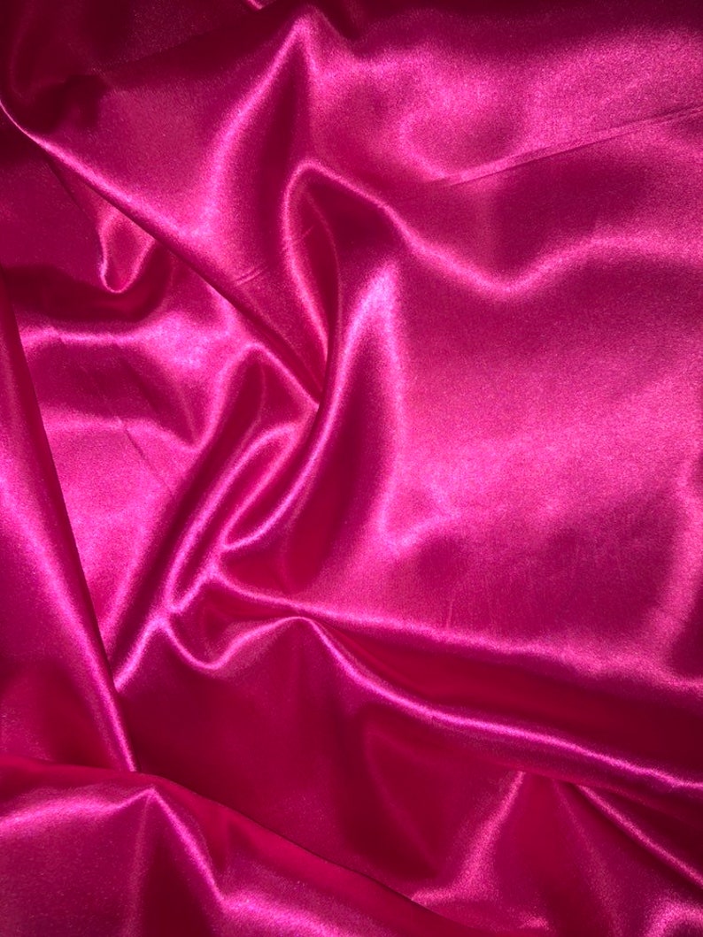 Hot pink silky polyester satin fabric..58 wide 147cm | Etsy