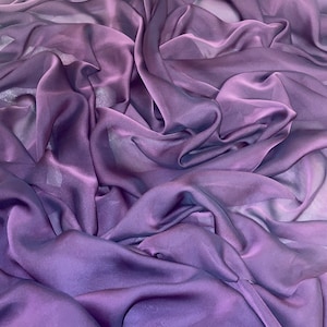 1 mtr two tone dark purple cationic sheer bridal chiffon fabric..58" wide