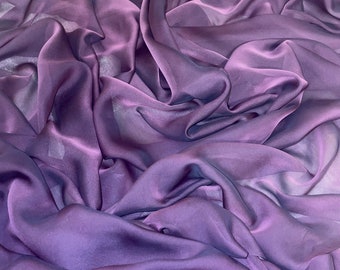 1 m de tela de gasa transparente para novias, catiónica, de dos tonos, color morado oscuro, 58" de ancho