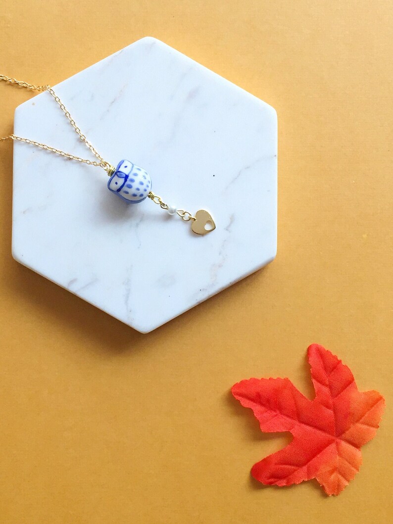 Small Owl Necklace Cottagecore Owl Lovers Gift Dainty Owl Always Love You Pun Necklace Gold Heart Bird Lovers Gift Animal Lover Jewelry
