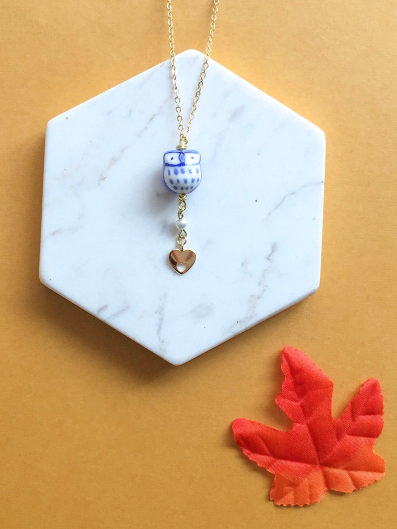 Small Owl Necklace Cottagecore Owl Lovers Gift Dainty Owl Always Love You Pun Necklace Gold Heart Bird Lovers Gift Animal Lover Jewelry