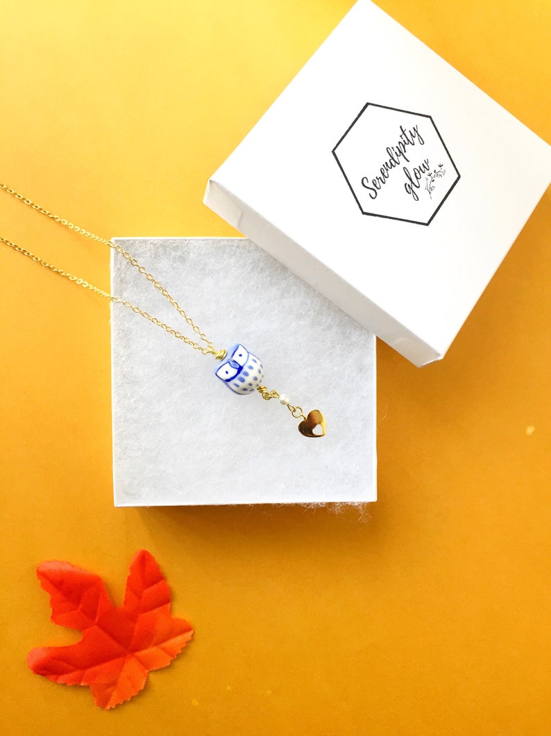 Small Owl Necklace Cottagecore Owl Lovers Gift Dainty Owl Always Love You Pun Necklace Gold Heart Bird Lovers Gift Animal Lover Jewelry