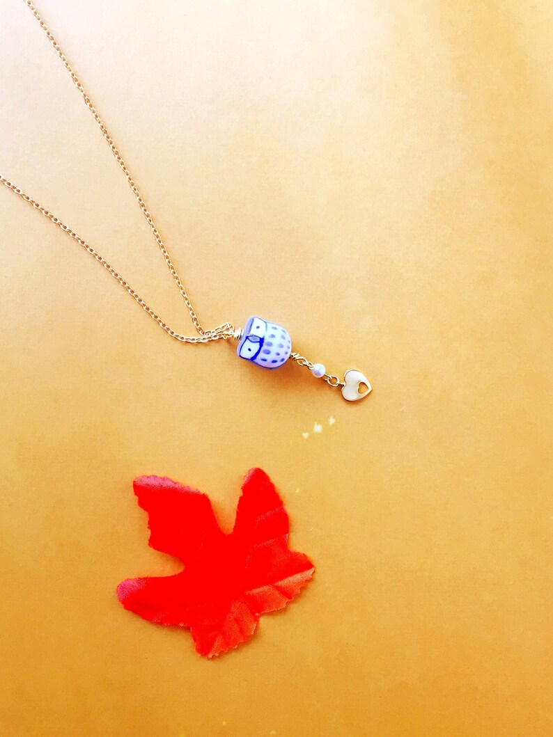 Small Owl Necklace Cottagecore Owl Lovers Gift Dainty Owl Always Love You Pun Necklace Gold Heart Bird Lovers Gift Animal Lover Jewelry
