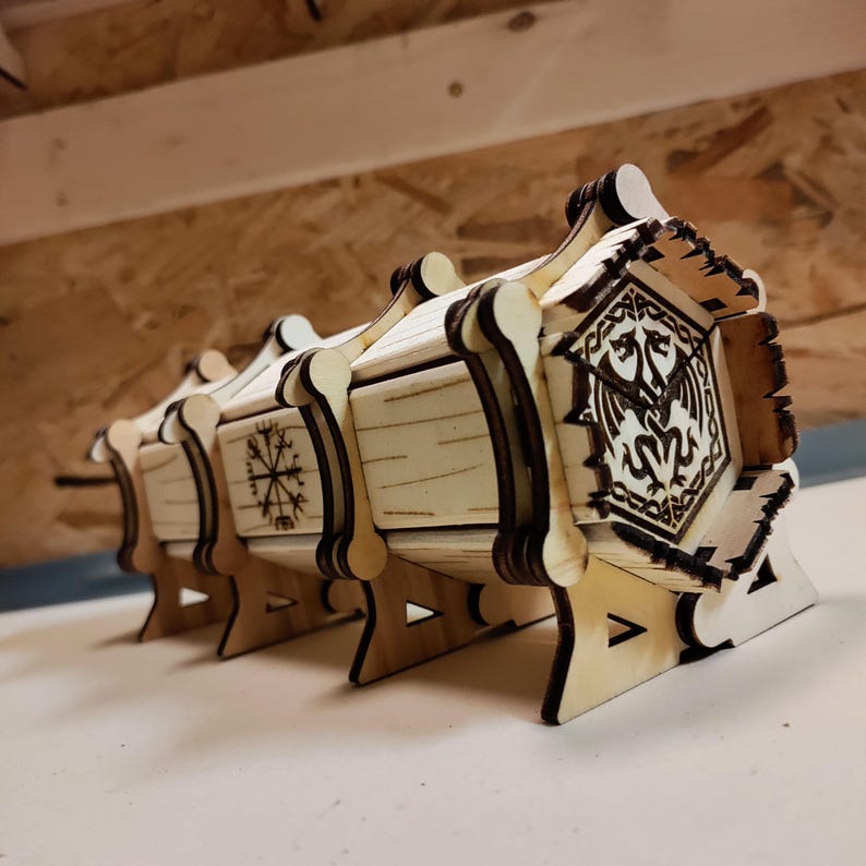 Viking Dice Box Laser Cut Files: SVG,DXF,LBRN2,AI | 3mm - 3,175mm - 4mm ...