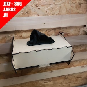 French Cleat Glove Dispenser SVG DXF |  Laser Cut Workshop Organizer | Disposable 100 Glove Box Holder | Garage Tool Wall Plans | Xtool