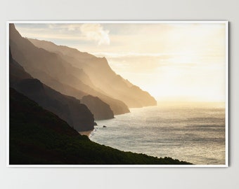 Na Pali Coast Kauai Print, Hawaii Ocean Photography, Coastal Wall Art