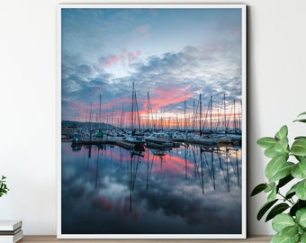 Ballard Sailboat Photography Print: Seattle Coastal Wall Art