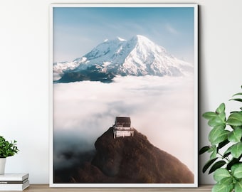 Mt Rainier Print Washington Photography Mount Rainier National Park Mountain Print Pacific Northwest Art Mount Rainier Poster Washington Art