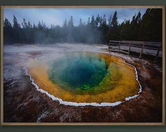 Yellowstone Geyser Print, Wyoming Landscape Photography, Matte Paper