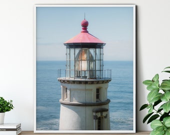 Oregon Coast Lighthouse Photography Print: Coastal Wall Art
