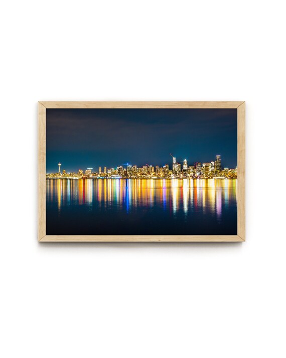 Seattle Skyline Print Home And Wall Decor Landscape Print Etsy