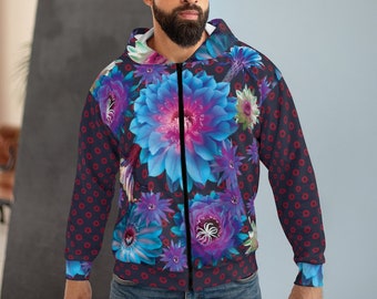 Bluza z kapturem unisex Floral Fishman Donuts. Phish Tour