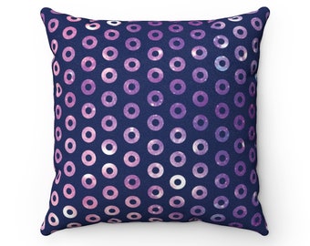 Faux Suede Space Donuts Square Phish Throw Pillow Case