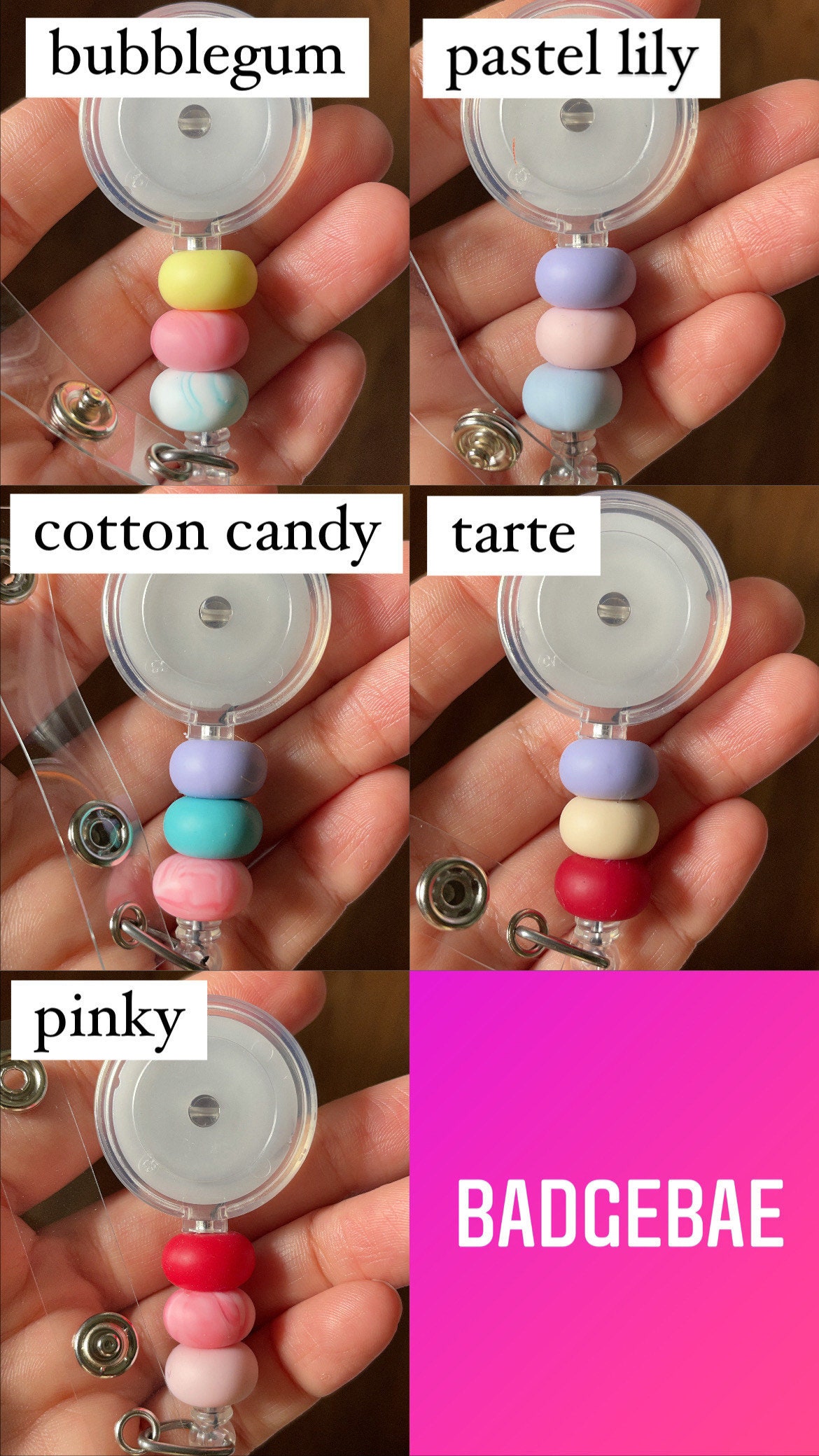 3 bead Interchangeable Badge Reel Etsy