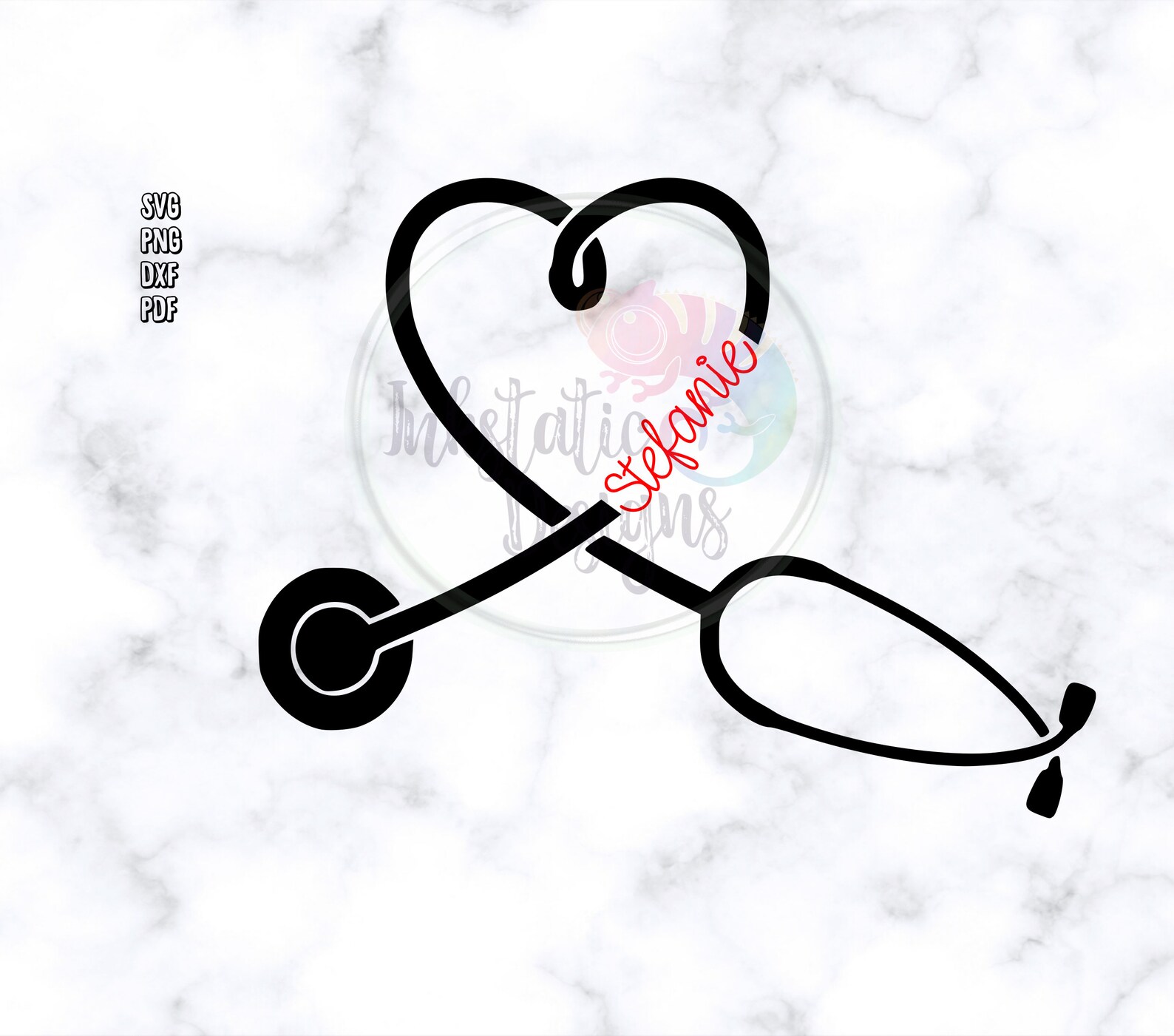 Stethoscope Name svg png dxf pdf / Stethoscope Name For Etsy