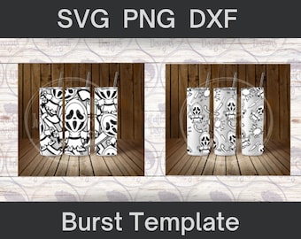 Scream Burst Template, DIY Burst Tumbler, Seamless Design, Horror Coloring Pages, Digital Paper, Halloween Burst Template for tumblers, png