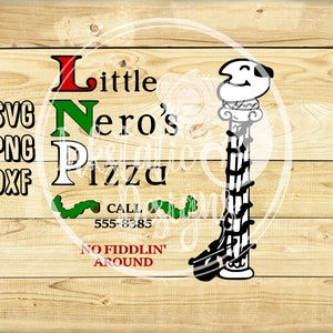 Little Nero's Pizza SVG, PNG, file di taglio / File di taglio di Mamma, ho perso l'aereo per Silhouette e Cricut / File di taglio di Festa della pizza per bambini / Film di Natale anni '90