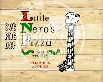 Little Nero&#39;s Pizza SVG, PNG, cut file | Home Alone Cut Files for Silhouette and Cricut | Kids Pizza Party Cut File / 90s Christmas Movies
