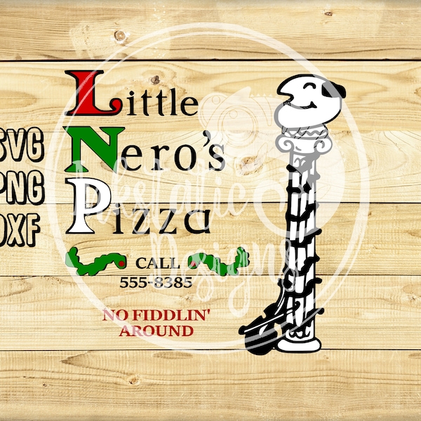 Little Nero's Pizza SVG, PNG, archivo de corte / Archivos de corte solo en casa para silueta y cricut / Archivo de corte de fiesta de pizza para niños / Películas de Navidad de los años 90