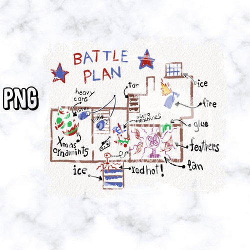 Home Alone Battle Plan PNG/ Hand Drawn Battle Plans / Kevin | Etsy