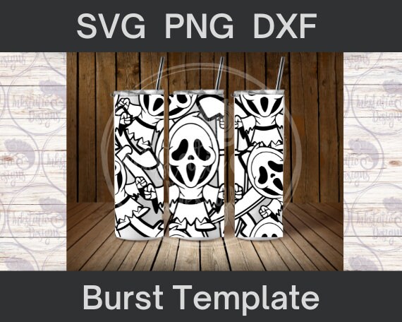 Scream Templates Java Scream Burst Template, DIY Burst Tumbler, Seamless Design, Horror ...