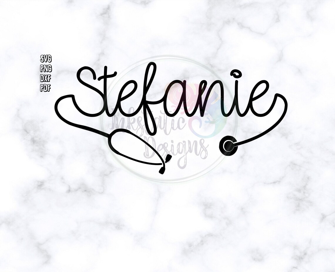 Stethoscope Name svg png dxf pdf / Stethoscope Name For Etsy