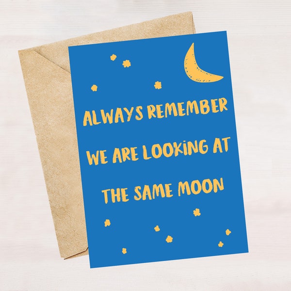 Under The Same Moon Card | Cute Funny Greeting Card | 5 x 7 Card