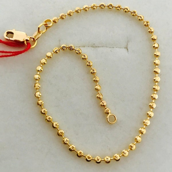 22k Laser beads beady bracelet 916 Yellow Gold