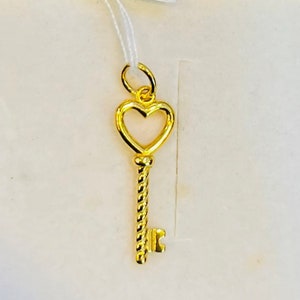 Solid 22k / 916 solid Yellow Gold KEY Pendant by Mbrilliance