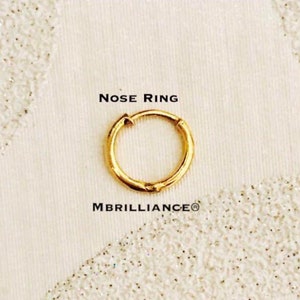 Plain nose ring / helix ring 916 Gold