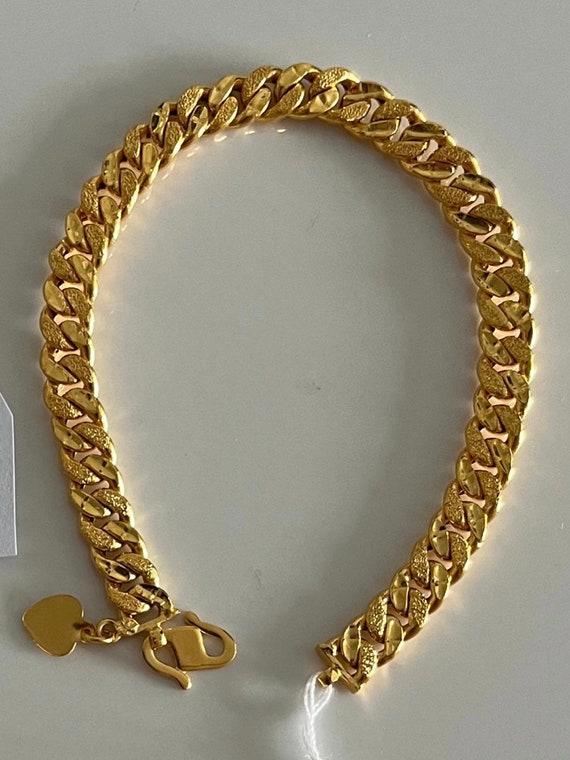 22k 916 Gold Cowboy Bracelet Pure 22k Gold Etsy Finland