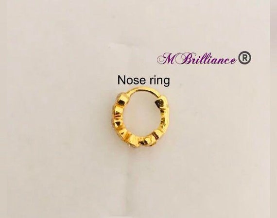 Buy 22k 916 Gold Nose Ring With Cz Stones 916 Gold Online in India Etsy