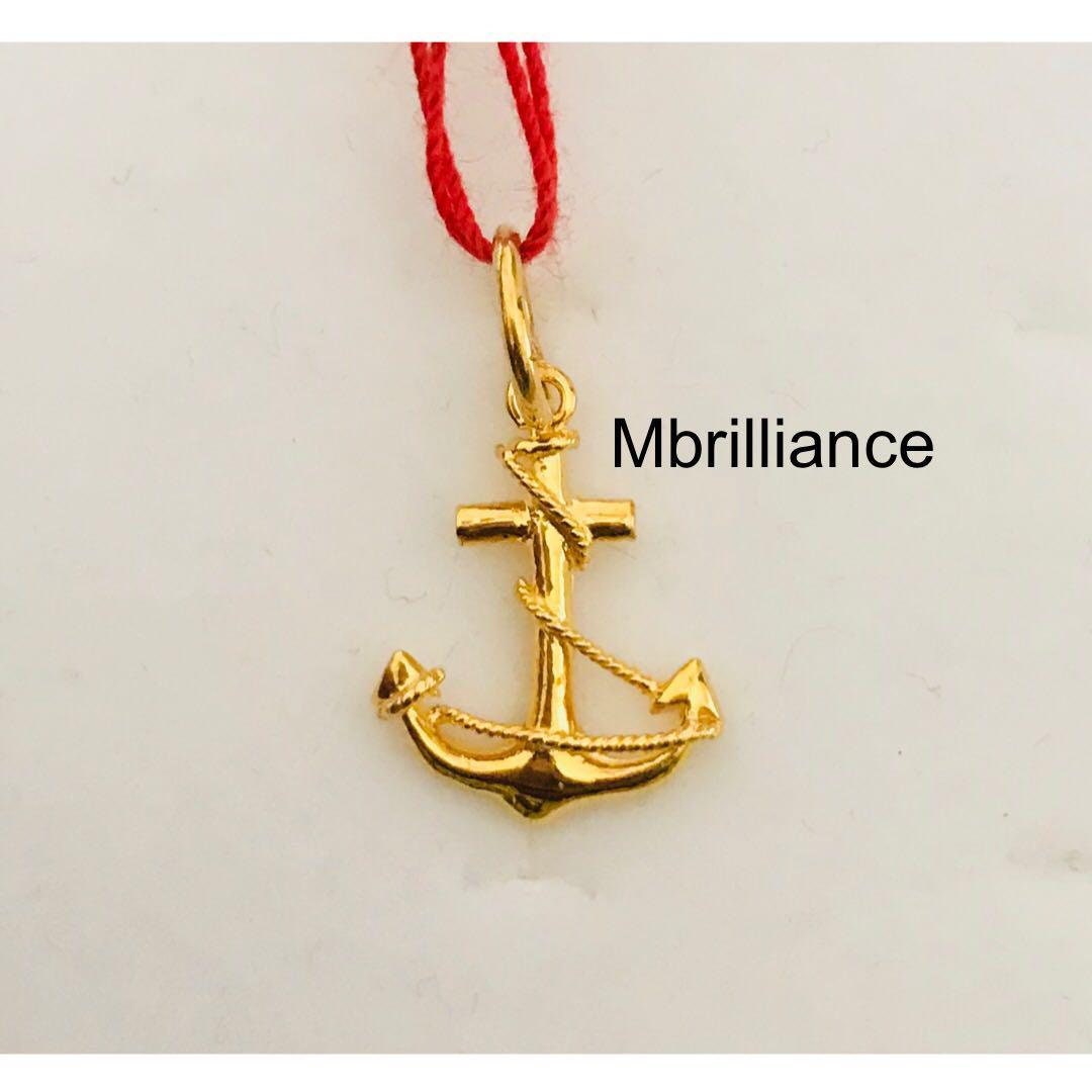 22k 3d Anchor Pendant 916 Gold Canada