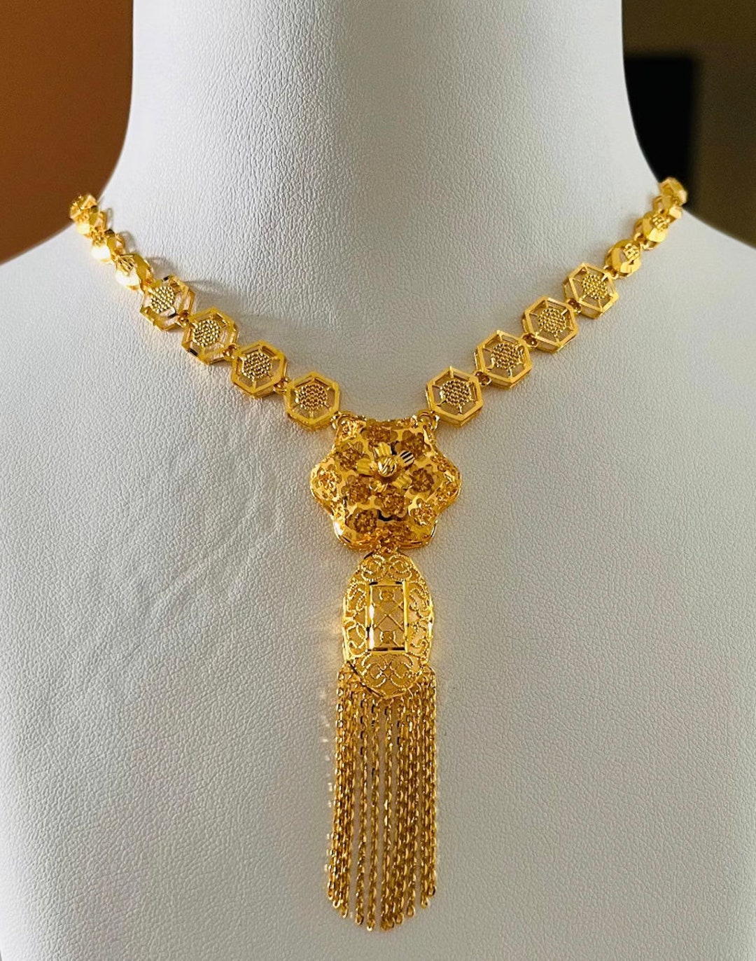 Solid 22k Gold 916 Exclusive Designer Choker Necklace 916 Yellow Gold Etsy