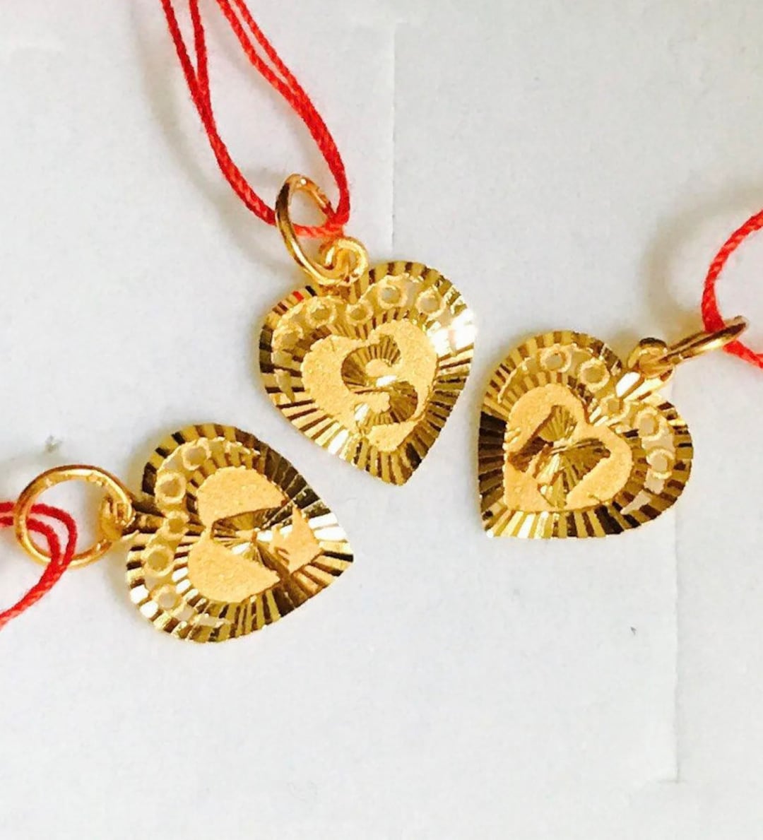 Heart Two Alphabet Pendants In Gold Alphabet Heart Alpha Pendants