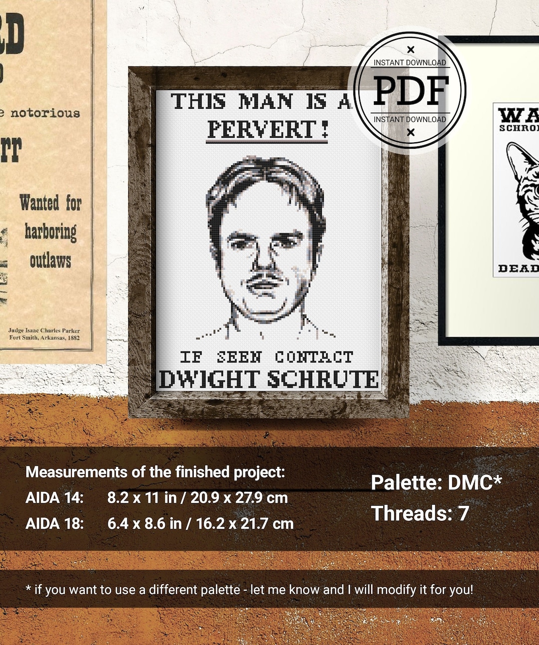The Office Wanted Poster Cross Stitch Pattern, Dwight Schrute Cross ...