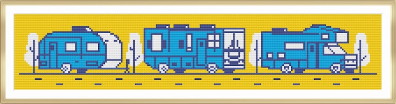 Crosstitch Rv Pattern RV Family Cross Stitch Pattern, Campers Cross Stitch Pattern, Caravan ...
