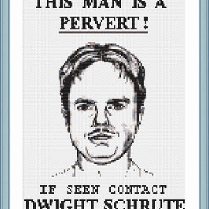 The Office Wanted Poster Cross Stitch Pattern, Dwight Schrute Cross Stitch, Dunder Mifflin Cross Stitch, Instant Download PDF image 2