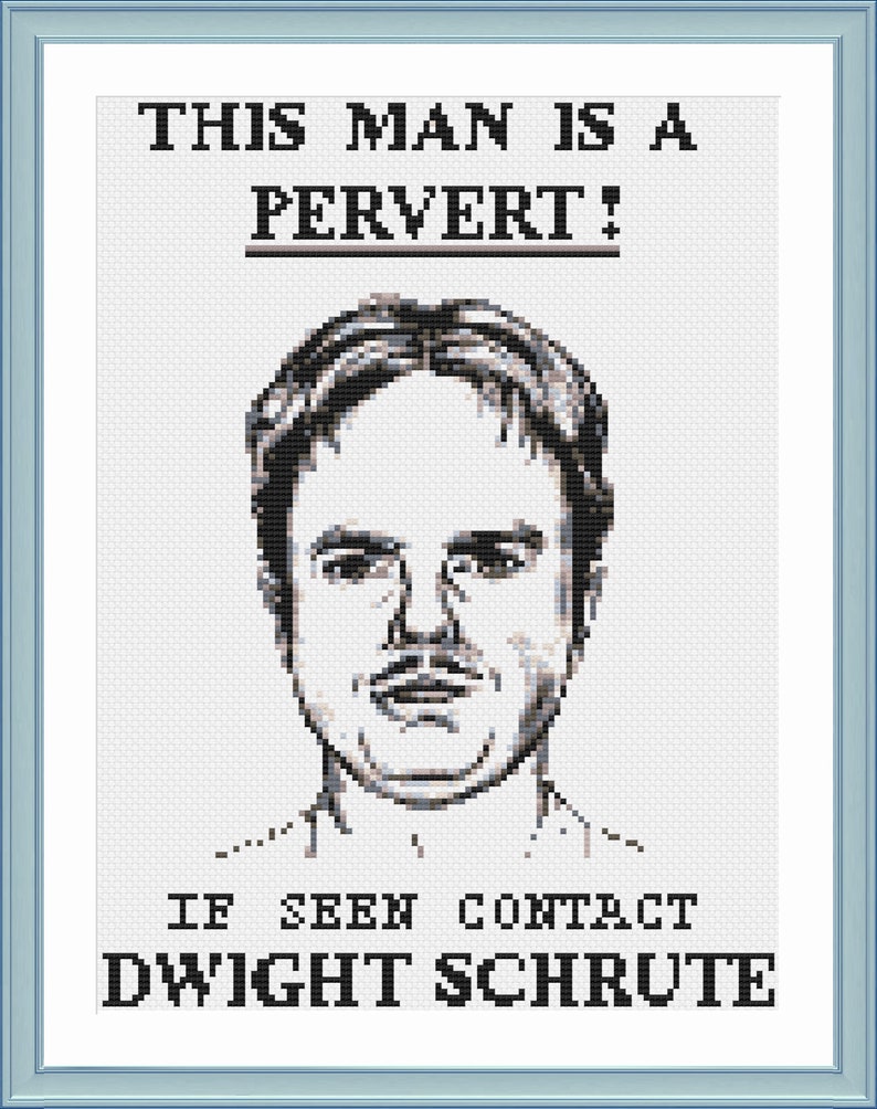 The Office Wanted Poster Cross Stitch Pattern, Dwight Schrute Cross Stitch, Dunder Mifflin Cross Stitch, Instant Download PDF image 2