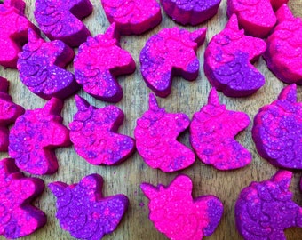 Unicorn Mini Bath Bombs, Beautiful Handmade Purple & Pink Mini Bath Fizzy, Fun present for Kids!