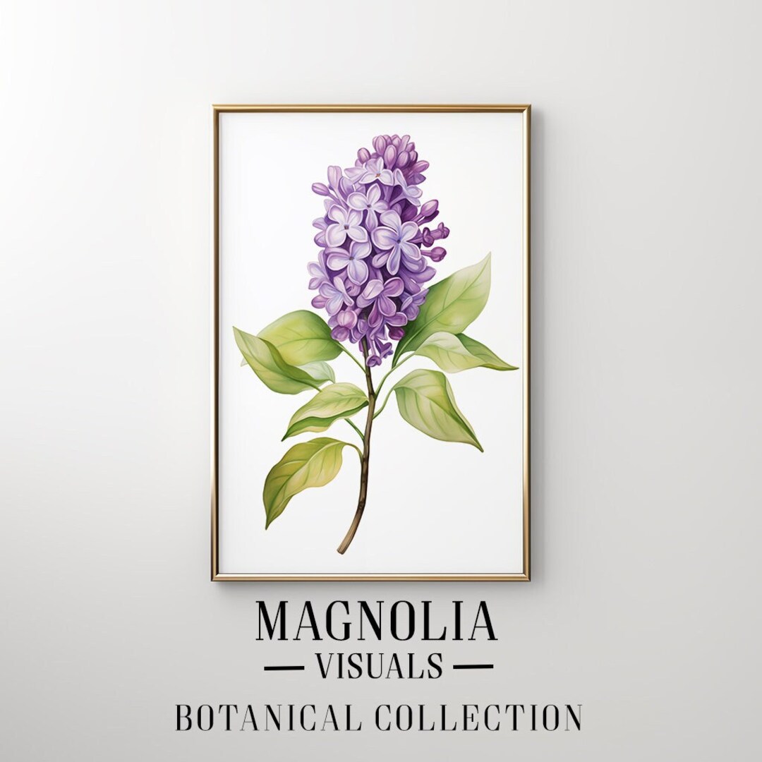 Lilac Flower, Printable Watercolor Art, Digital Products, Floral Wall ...