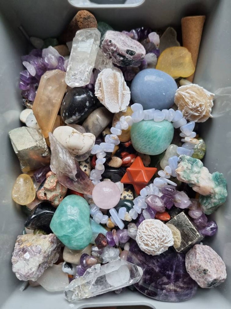 Crystal lucky dip. Crystal healing mixture. Scoop confetti Etsy