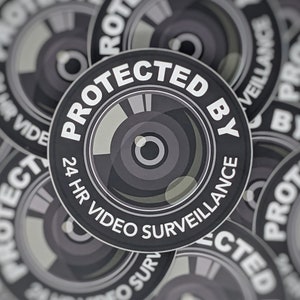 24 HR Video Surveillance Home Security Vinyl Sticker